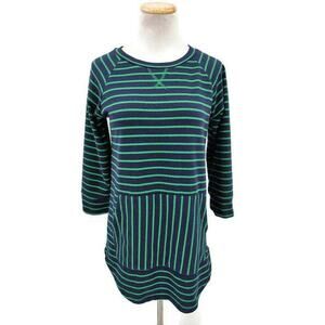 Hawthorne blue and green striped kangaroo pocket pop over top in size small